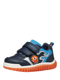 Geox Baby Lightyloo Light Up Trainers, Navy/Orange