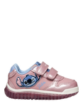 Geox Kids' Lightyloo Disney Stitch Metallic Light-Up Trainers, Pink/Sky