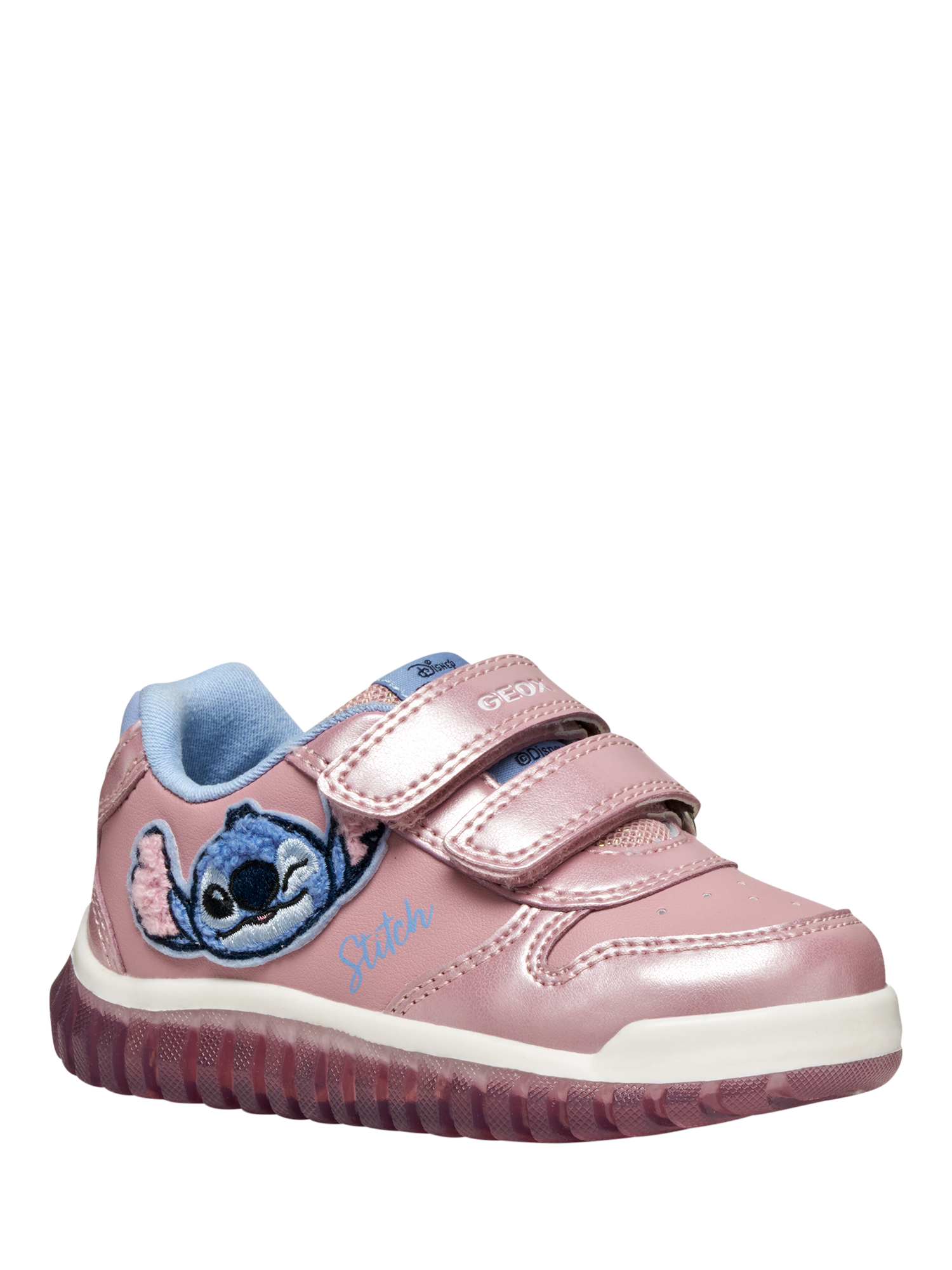Geox Kids' Lightyloo Disney Stitch Metallic Light-Up Trainers
