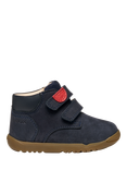 Geox Kids' Macchia Leather Slip On Shoes, Navy