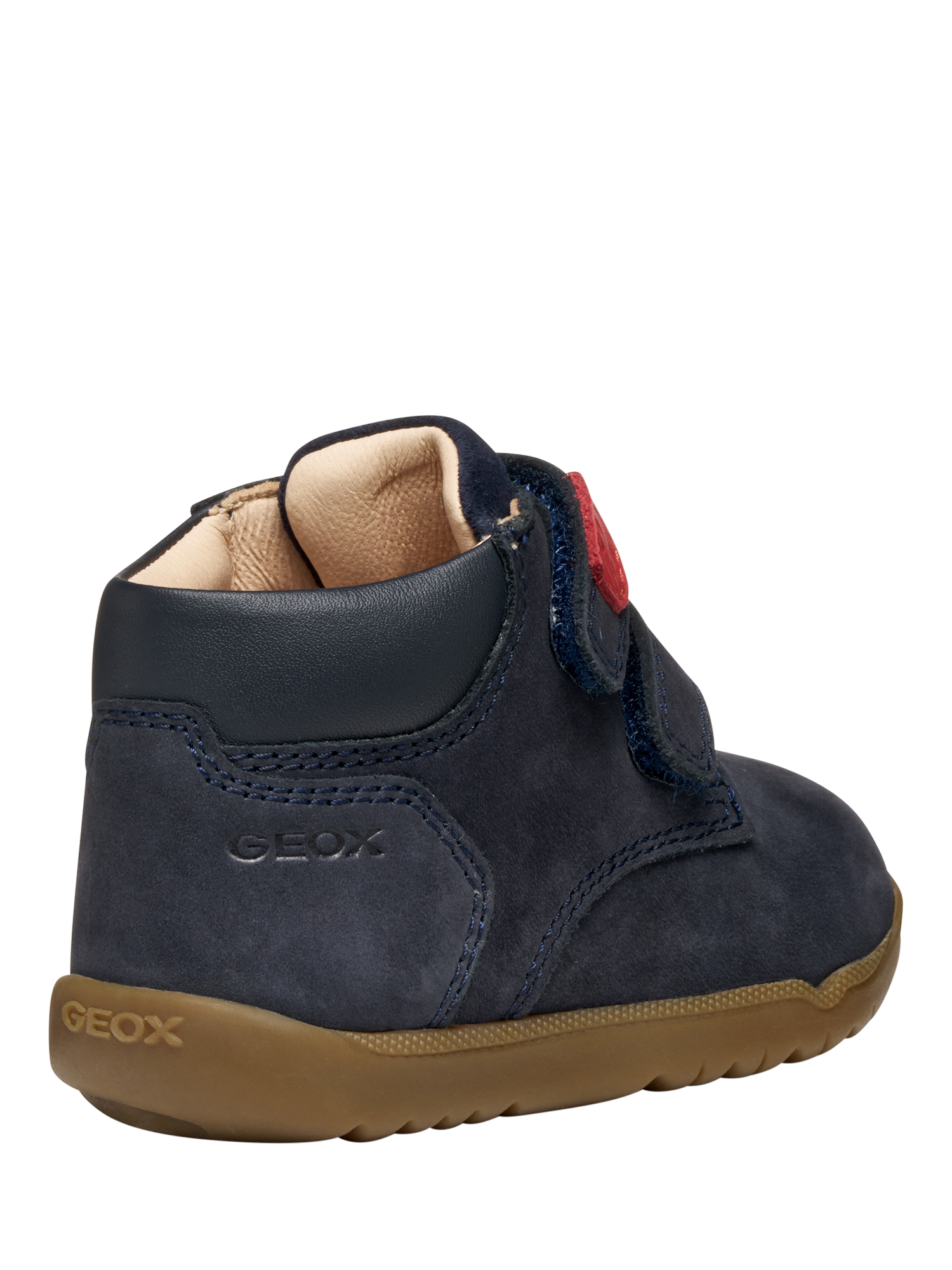 Product image 4 of 6, which shows Geox Kids' Macchia Leather Slip On Shoes, Navy, EU18