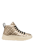 Geox Kids' Laquinny Quilted Pearlescent Lace Up Trainers, Platinum