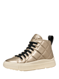 Geox Kids' Laquinny Quilted Pearlescent Lace Up Trainers, Platinum