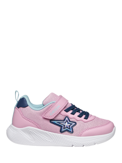 Geox Kids' Sprintye Low Cut Trainers, Pink/Multi, Pink/Multi