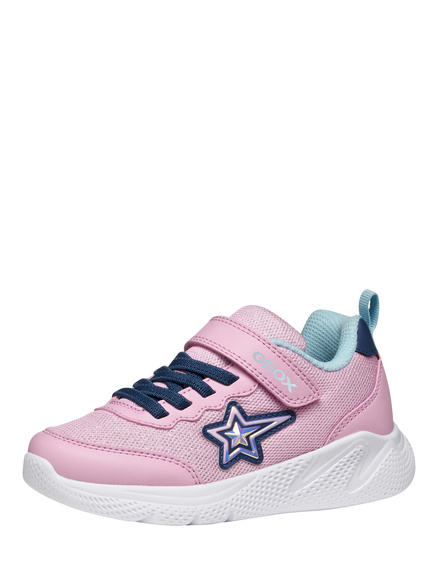 Product image 2 of 9, which shows Geox Kids' Sprintye Low Cut Trainers, Pink/Multi, EU33