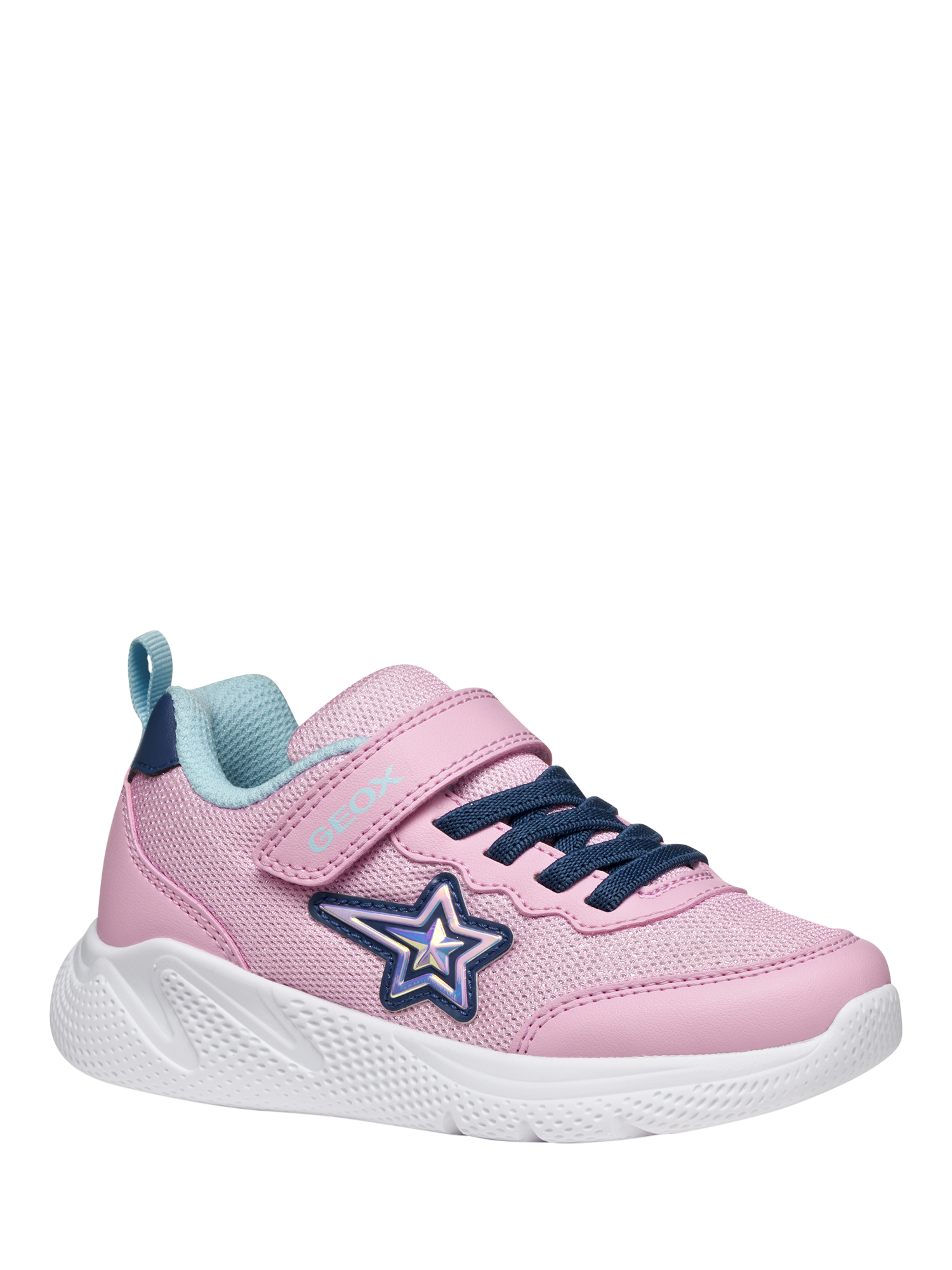 Product image 3 of 9, which shows Geox Kids' Sprintye Low Cut Trainers, Pink/Multi, EU33