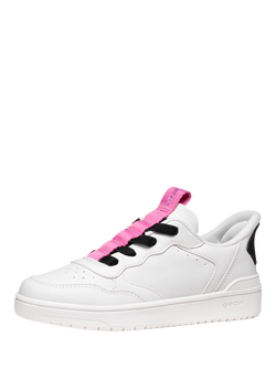 Geox Kids' Sprintye Fast Slip On Trainers, White/Fuchsia