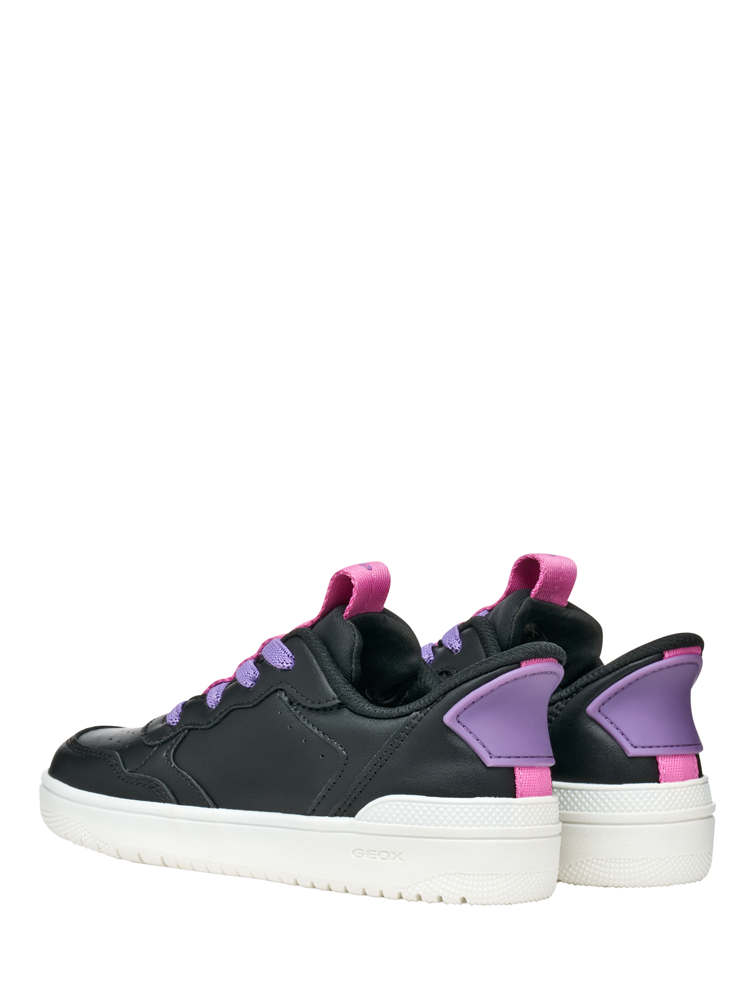 Product image 3 of 10, which shows Geox Kids' Sprintye Fast Slip On Trainers, Black/Fuchsia, EU28