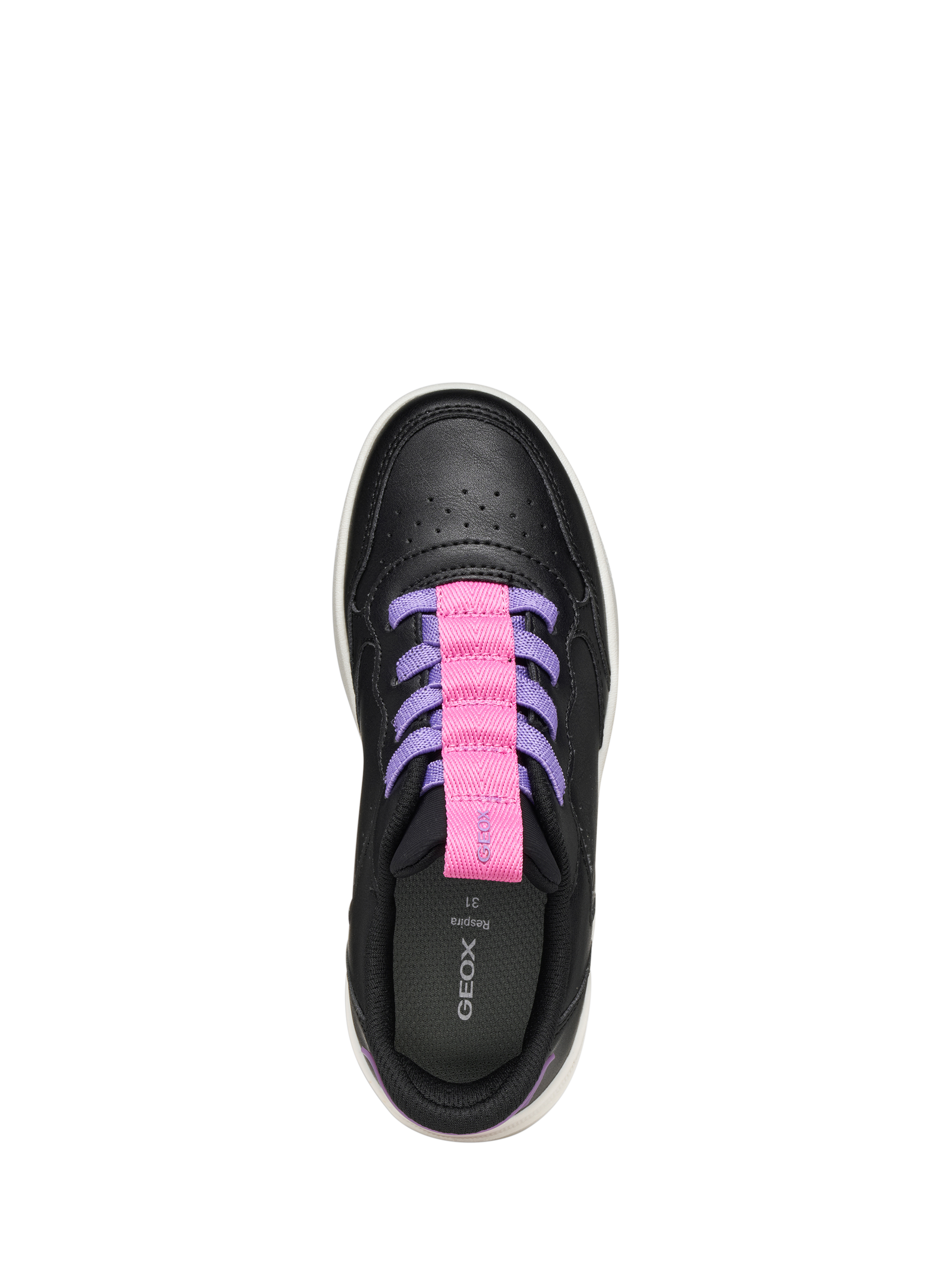 Product image 7 of 10, which shows Geox Kids' Sprintye Fast Slip On Trainers, Black/Fuchsia, EU28