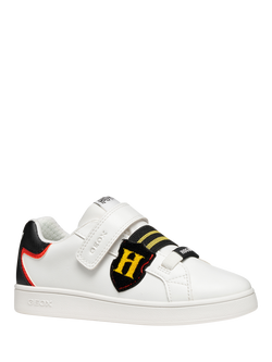 Geox Kids' Warner Bros Harry Potter Sport Trainers, White/Black - view 2, White/Black