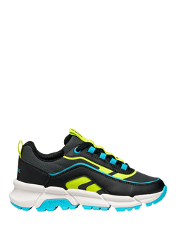 Geox Kids' Flexyper Plus Trainers, Black/Light Blue, Black/Light Blue