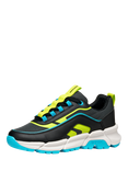 Geox Kids' Flexyper Plus Trainers, Black/Light Blue