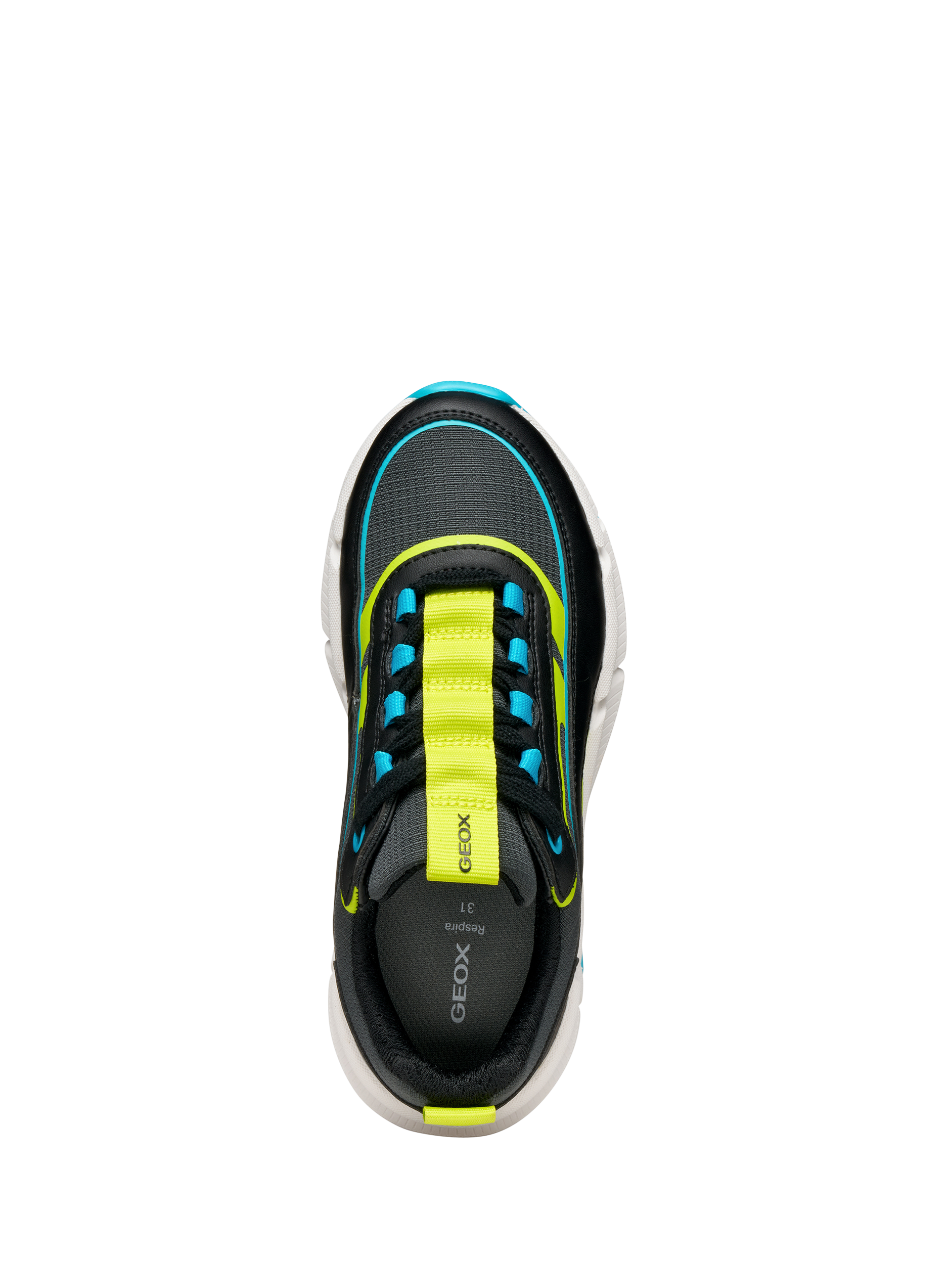 Product image 8 of 10, which shows Geox Kids' Flexyper Plus Trainers, Black/Light Blue, EU28