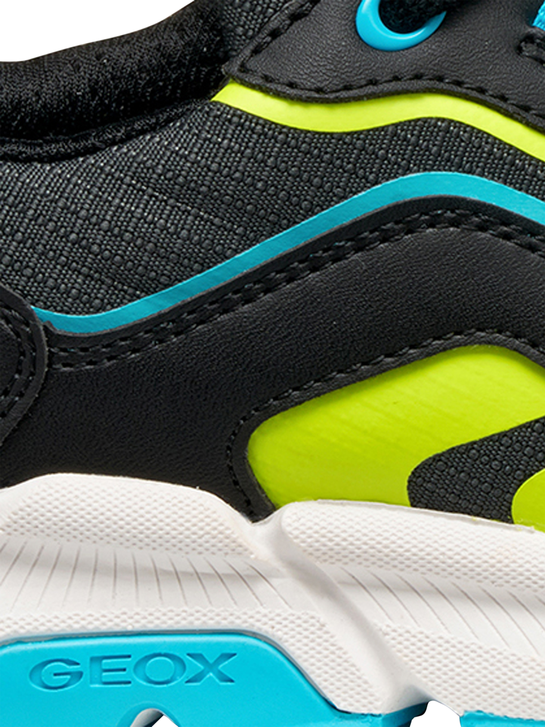 Product image 10 of 10, which shows Geox Kids' Flexyper Plus Trainers, Black/Light Blue, EU28