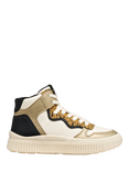 Geox Kids' Laquinny Pearlescent Lace Up Trainers, Light Ivory/Platinum