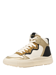 Geox Kids' Laquinny Pearlescent Lace Up Trainers, Light Ivory/Platinum