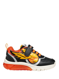 Geox Kids' Warner Bros Harry Potter Ciberdron Light-Up Trainers, Black/Orange