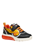 Geox Kids' Warner Bros Harry Potter Ciberdron Light-Up Trainers, Black/Orange