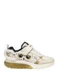 Geox Kids' Warner Bros Harry Potter Hedwig Ciberdron Light-Up Trainers, Lt Ivory/Platinum
