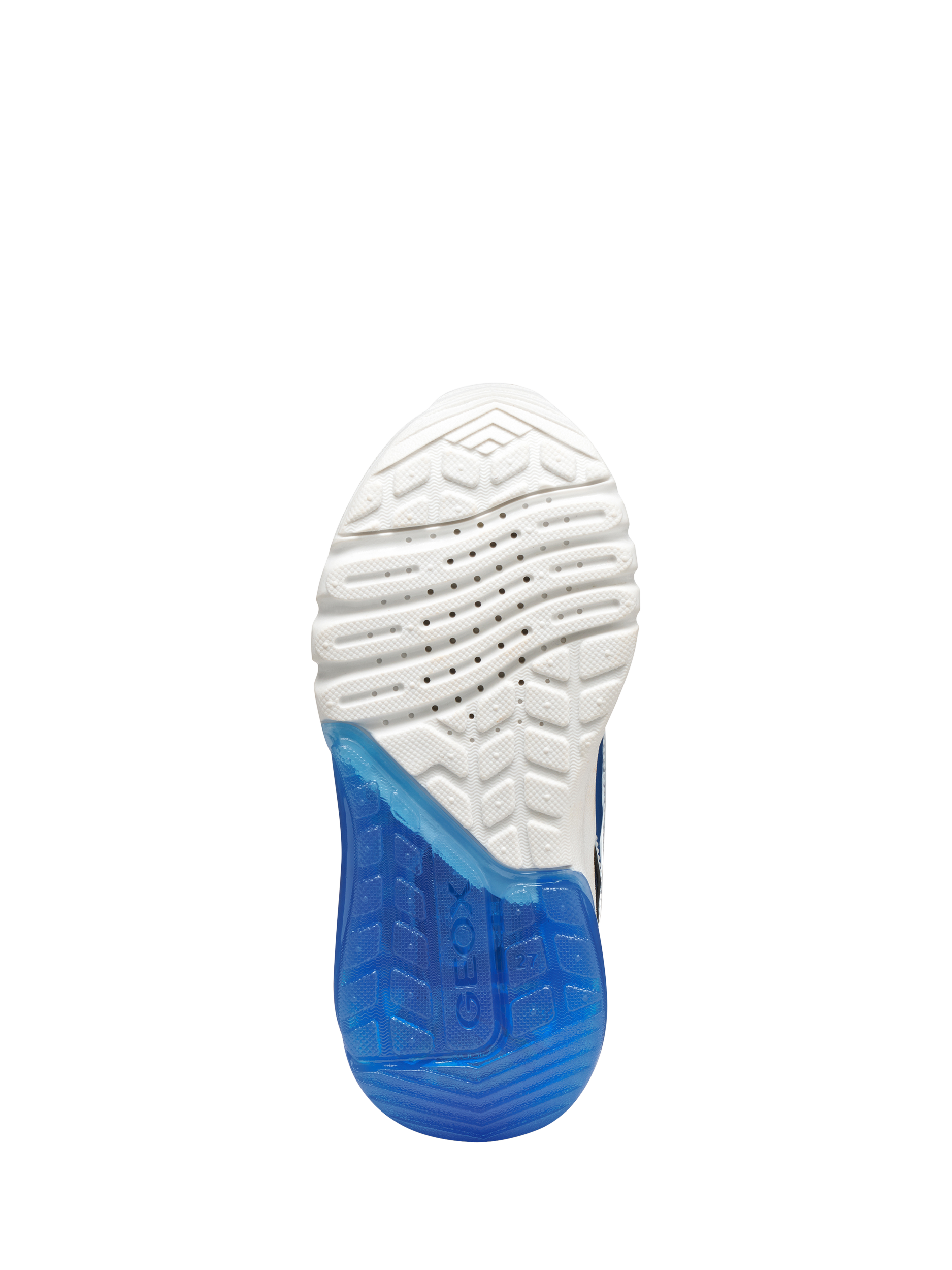 Product image 6 of 7, which shows Geox Kids' Warner Bros Superman Ciberdron Light-Up Trainers, Blue/Red, EU24