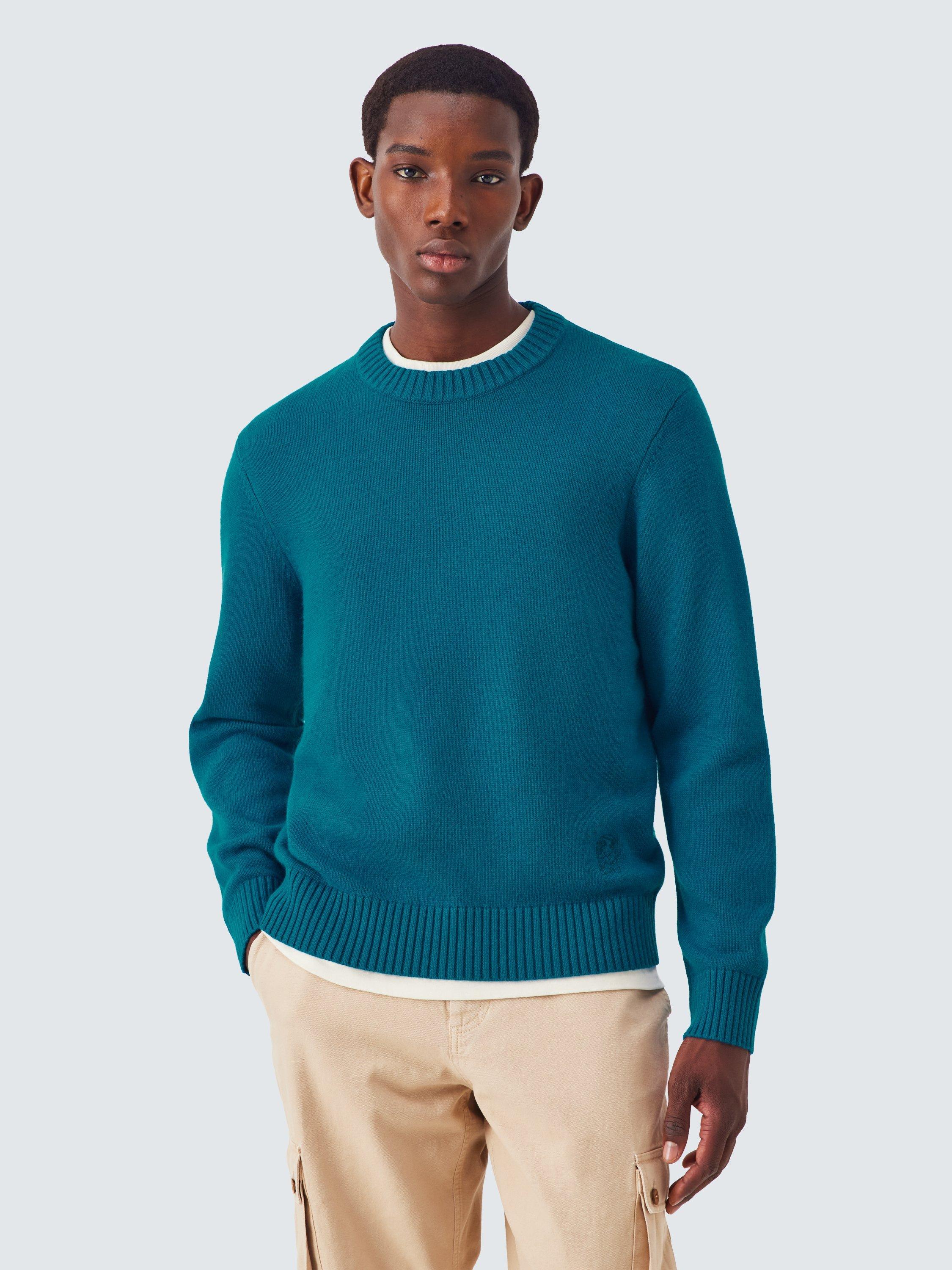 Product image 1 of 6, which shows John Lewis x LABRUM Logo Embroidered Crew Neck Jumper, Cobalt, M
