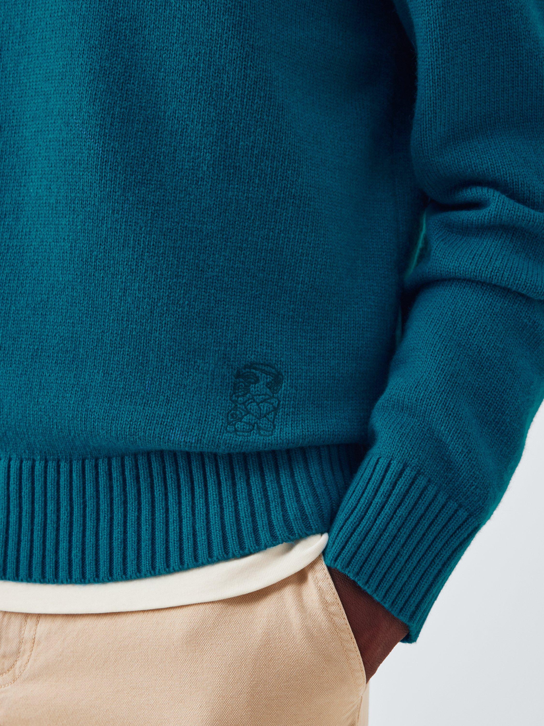 Product image 5 of 6, which shows John Lewis x LABRUM Logo Embroidered Crew Neck Jumper, Cobalt, M