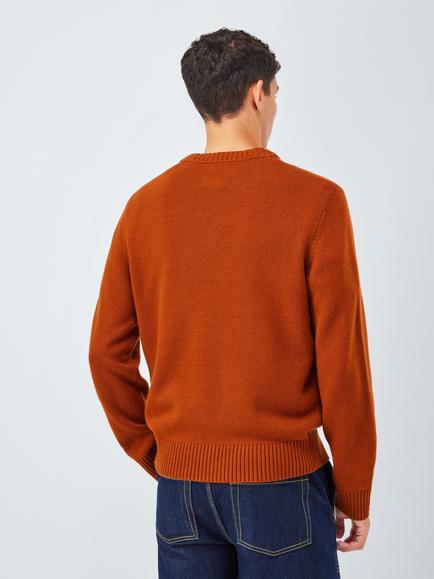 John Lewis x LABRUM Logo Embroidered Crew Neck Jumper - view 2, Rooibos Tea