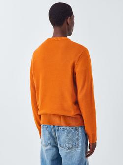 John Lewis x LABRUM Logo Embroidered Crew Neck Jumper - view 2, Honey Ginger