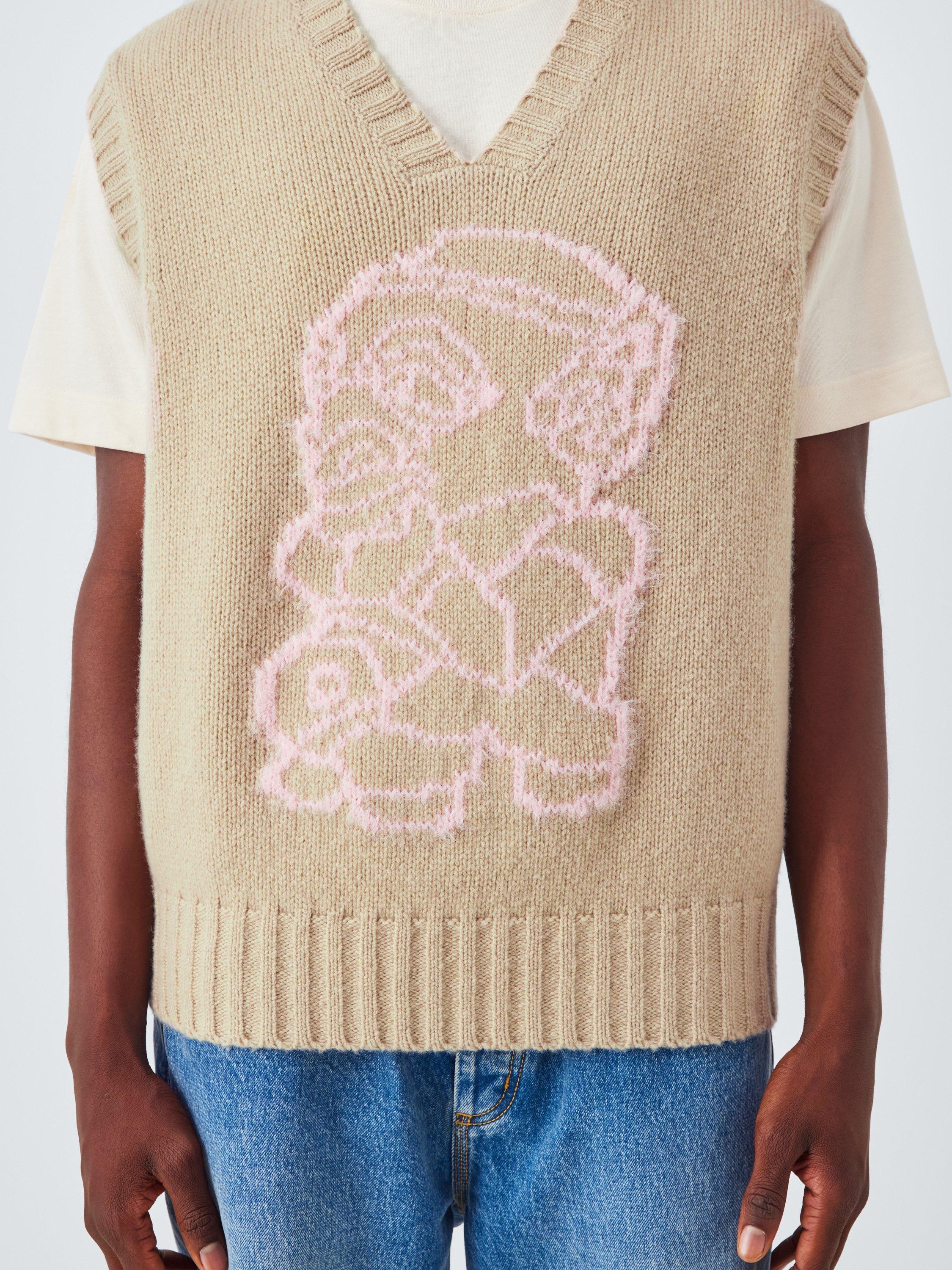 Product image 5 of 6, which shows John Lewis x LABRUM Lambswool Blend V-Neck Tank Top, Sand/ Ecru, M