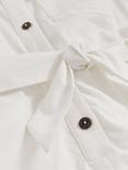 Reiss Kids' Zoe Cotton Linen Blend Short Sleeved Playsuit, Ivory