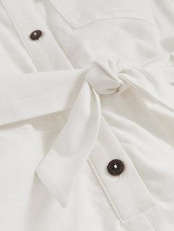 Reiss Kids' Zoe Cotton Linen Blend Short Sleeved Playsuit, Ivory - view 2, Ivory