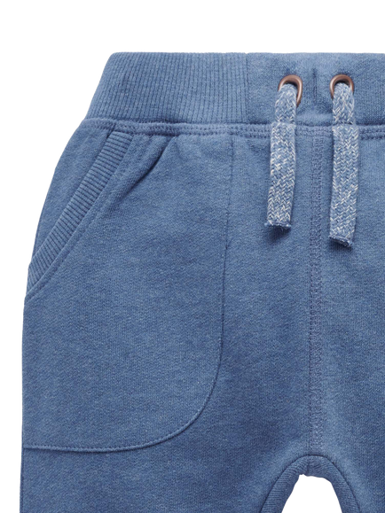Purebaby Baby Fleece Slouchy Track Trousers, Storm Melange - view 2, Storm Melange