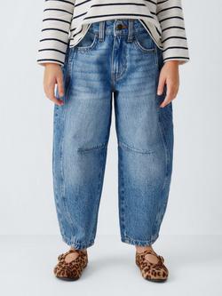 John Lewis Kids' Barrel Leg Jeans, Blue, Blue
