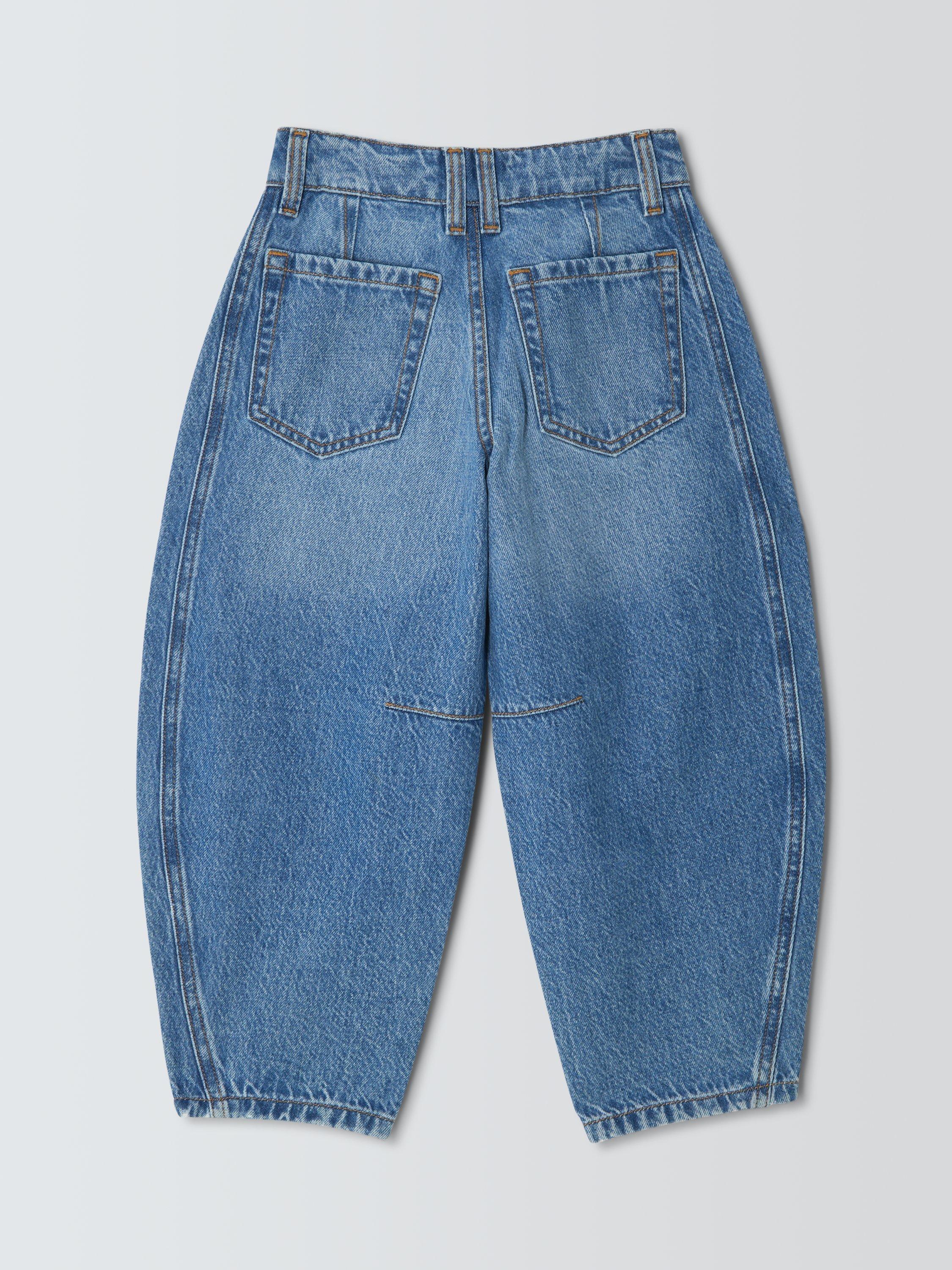 Product image 6 of 7, which shows John Lewis Kids' Barrel Leg Jeans, Blue, 3 years