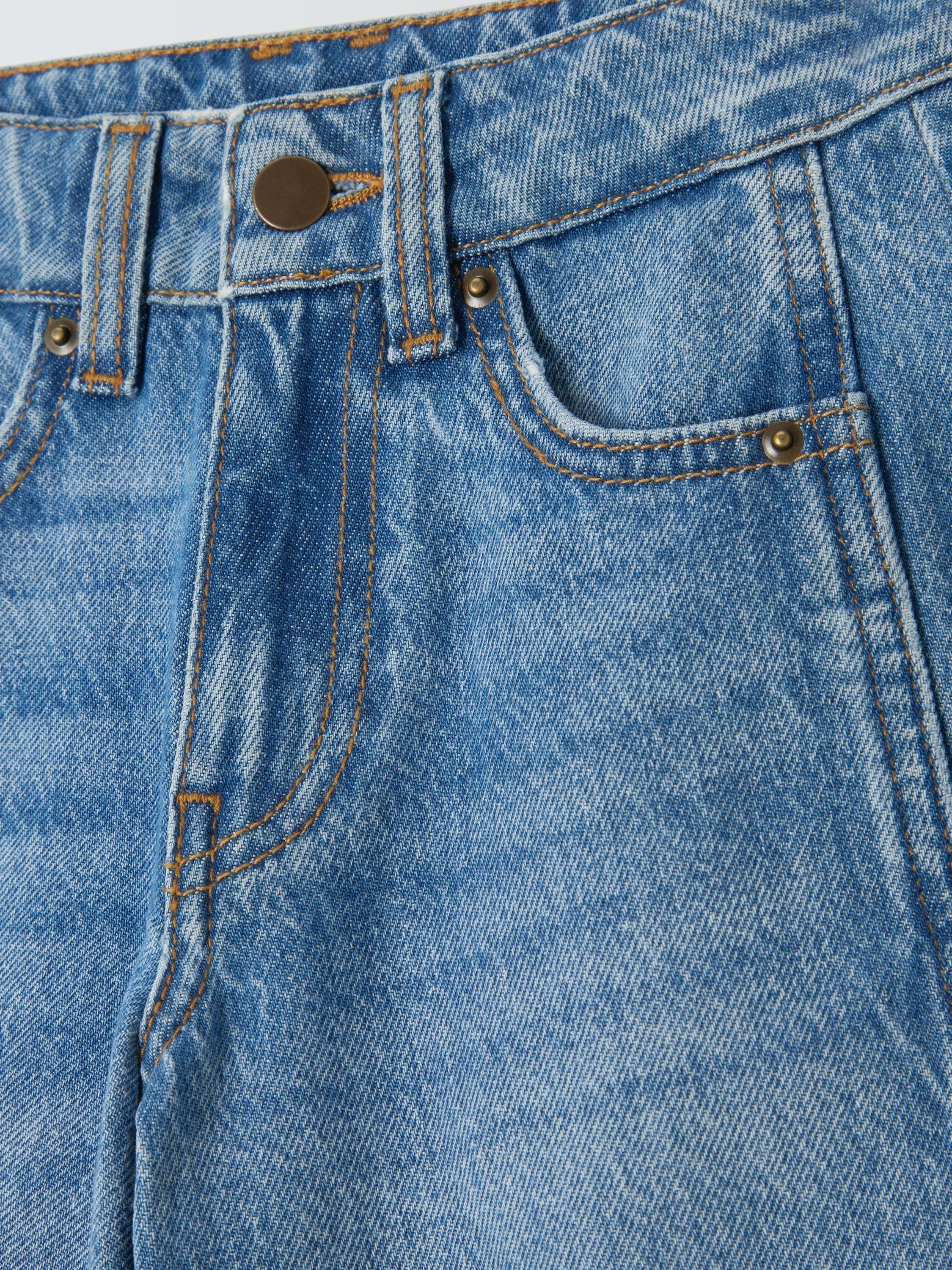 Product image 7 of 7, which shows John Lewis Kids' Barrel Leg Jeans, Blue, 3 years