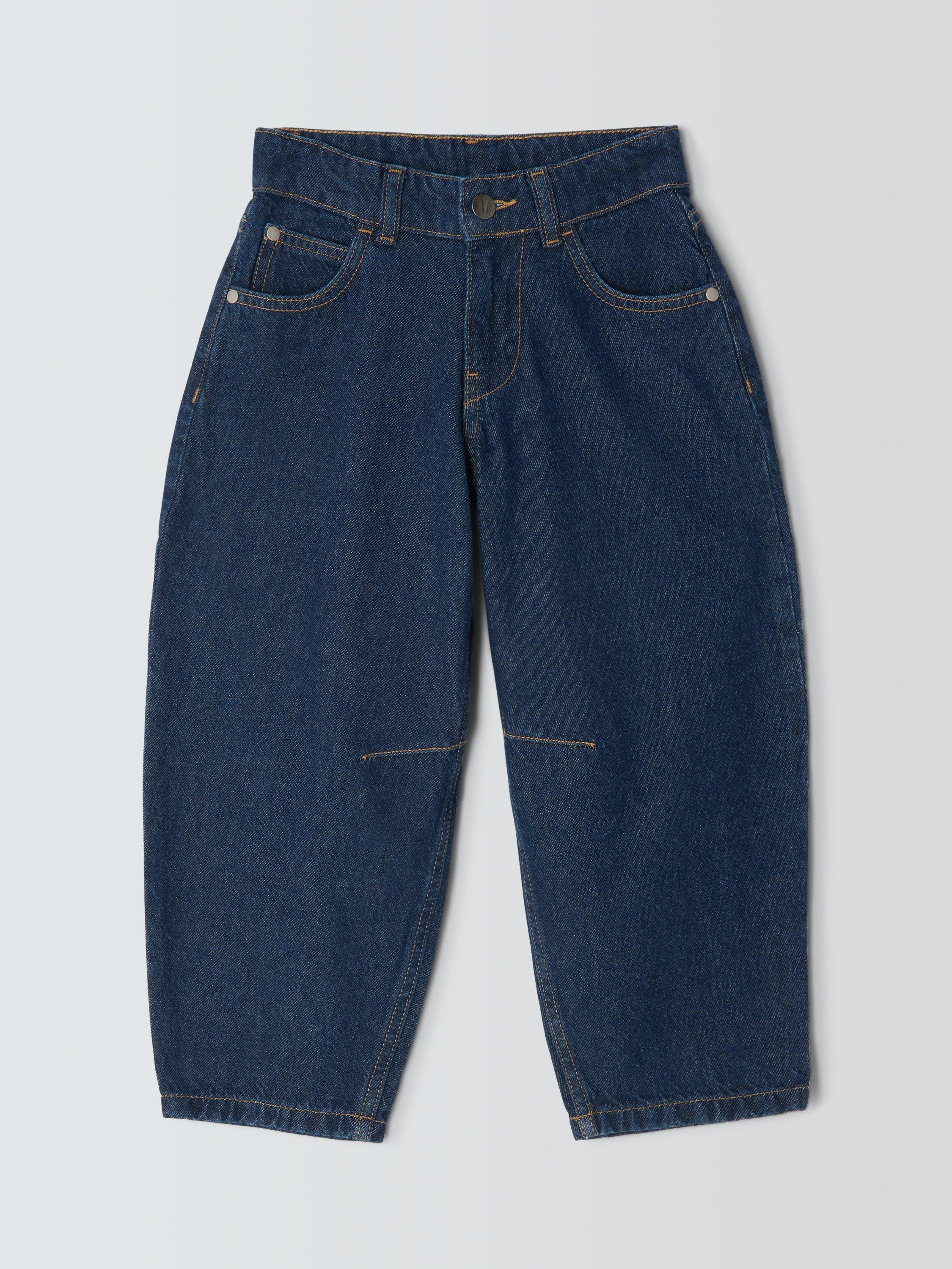 Product image 3 of 7, which shows John Lewis Kids' Barrel Leg Jeans, Indigo, 3 years
