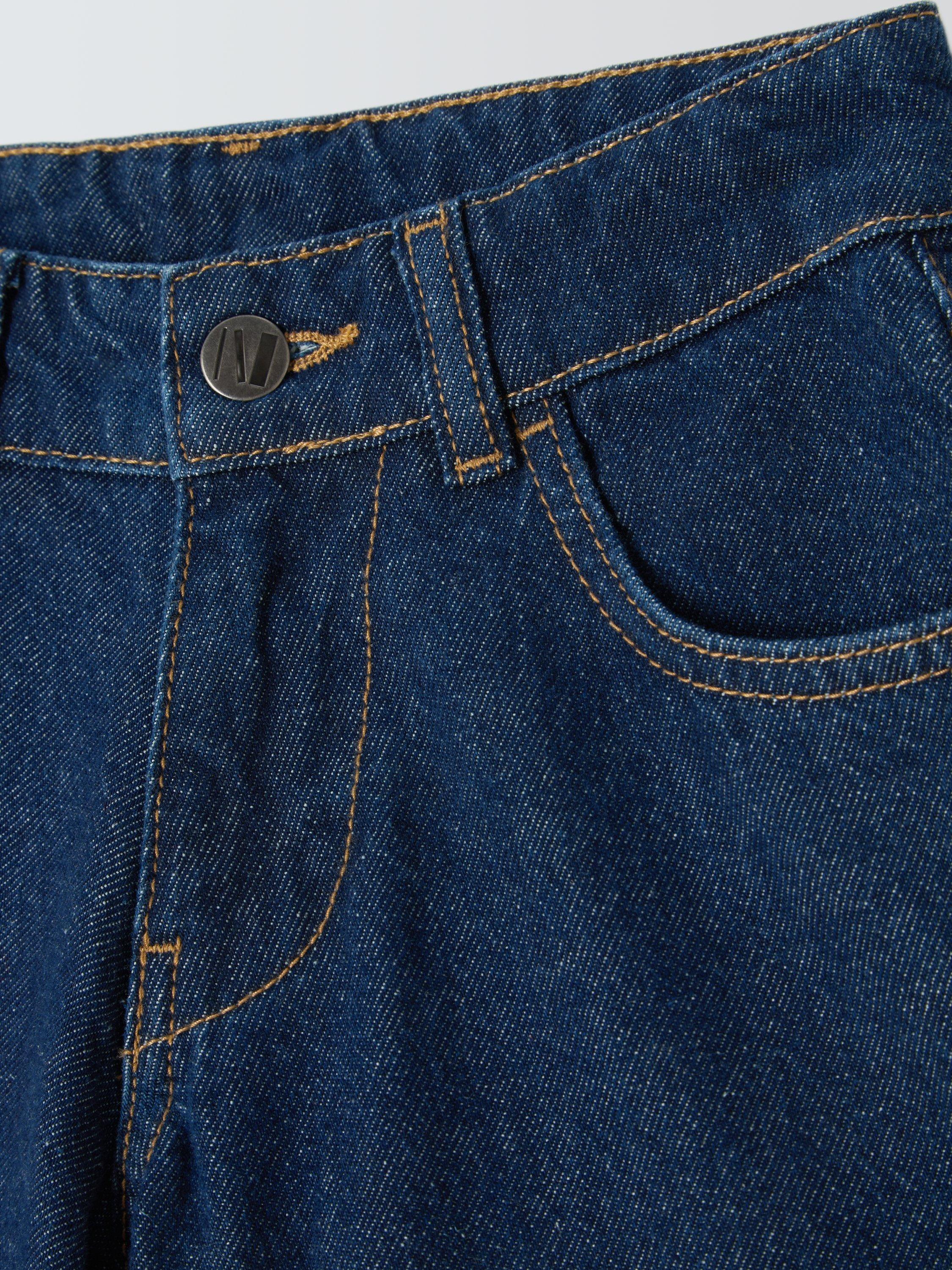 Product image 5 of 7, which shows John Lewis Kids' Barrel Leg Jeans, Indigo, 3 years