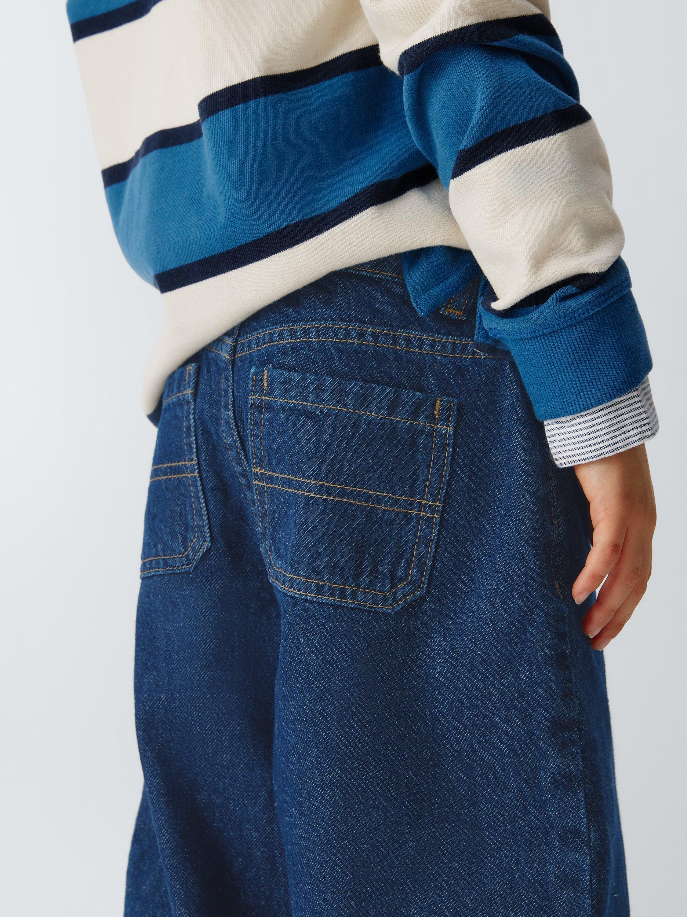 Product image 7 of 7, which shows John Lewis Kids' Barrel Leg Jeans, Indigo, 3 years