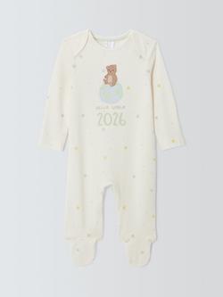 John Lewis Baby Born in 2026 Sleepsuit, White, White