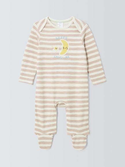 John Lewis Baby Daddy Loves Me Sleepsuit, Natural, Natural