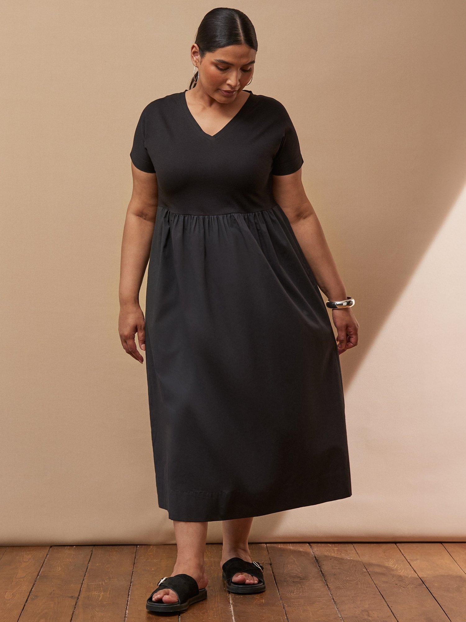 Product image 2 of 5, which shows Live Unlimited Curve Jersey T-Shirt Dress, Black, 12