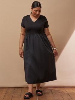 Live Unlimited Curve Jersey T-Shirt Dress, Black - view 2, Black