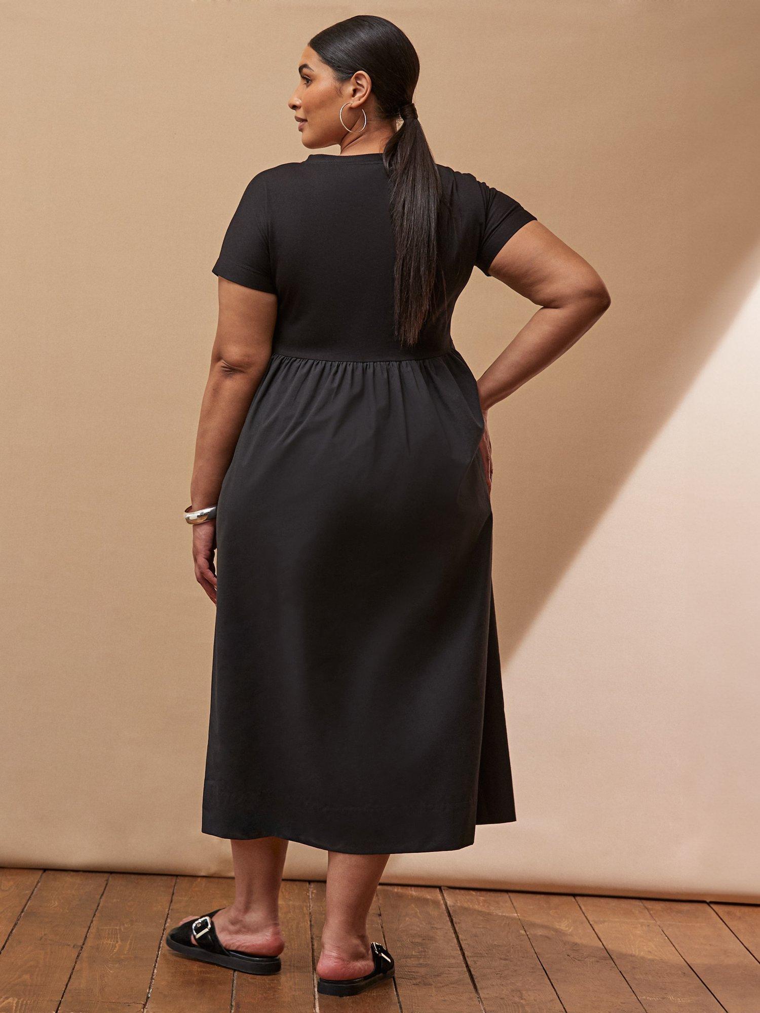 Product image 5 of 5, which shows Live Unlimited Curve Jersey T-Shirt Dress, Black, 12