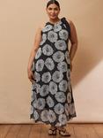 Live Unlimited Curve Floral Halterneck Dress, Black