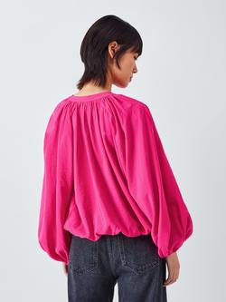 AND/OR Lindy V-Neck Balloon Sleeve Drape Blouse - view 2, Pink