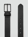 Mango Blacky Leather Belt, Black Texture