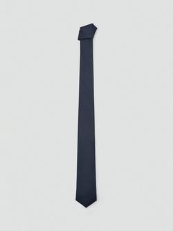 Mango Basic Plain Tie, Navy