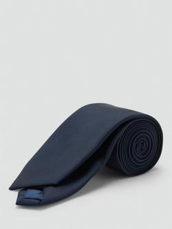 Mango Basic Plain Tie - view 2, Navy