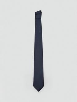 Mango Basic Silk Blend Tie, Navy