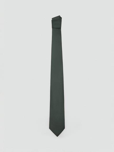 Mango Basic Silk Blend Tie, Green